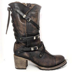 Freebird Cora in "Black" Dark Brown Leather Boots, Size 11 Fit True To Size